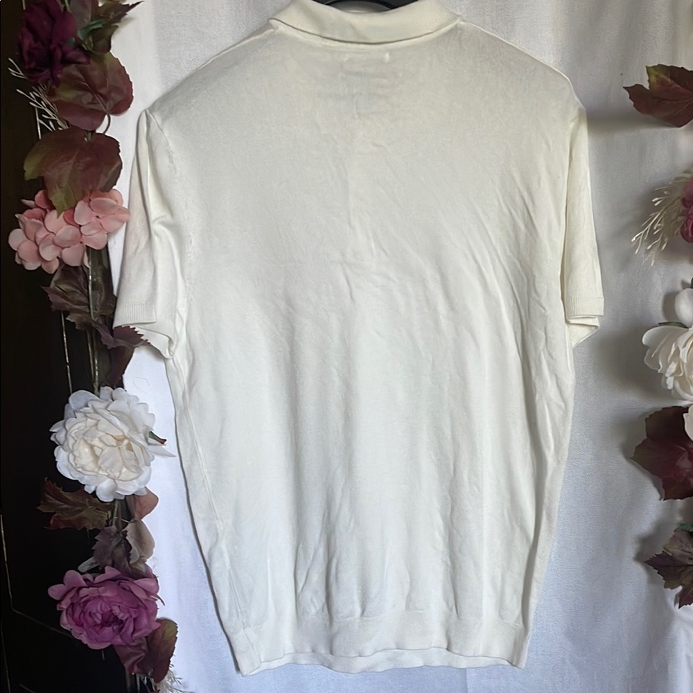 Zara Men's Cream Polo Shirt - Picture 6 of 6